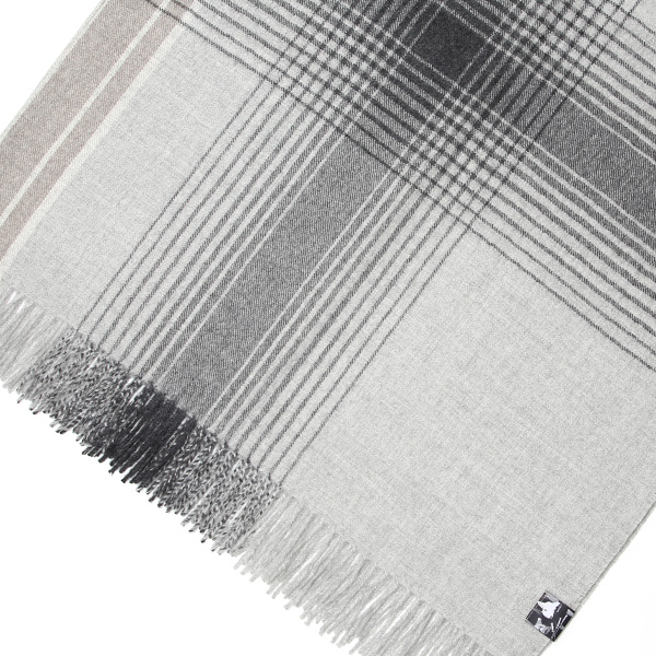  大判 マフラー ストール 130×200cm ブランド メンズ レディース ベビー アルパカ 100％ 秋冬 厚手 ブランケット グレー グレイ 灰色 クリスマス プレゼント ギフト チェック  無地 Silkeborg Plaids(シルケボープレード)