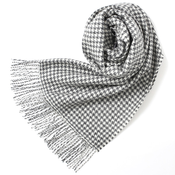 シルケボープレード 60×200cm ベビーアルパカストール 千鳥ブラック