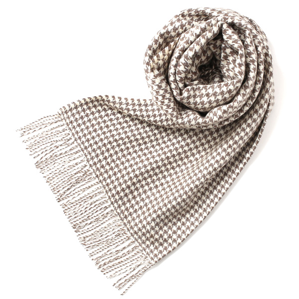 シルケボープレード 60×200cm ベビーアルパカストール 千鳥ブラウン