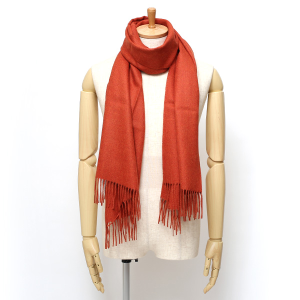  マフラー メンズ レディース ブランド ベビー アルパカ 100％ 大判 ストール 北欧 おしゃれ 柄 オレンジ 橙色 男性 女性 厚手 チェック 無地 シンプル プレゼント ギフト 贈り物  Silkeborg Plaids(シルケボープレード)