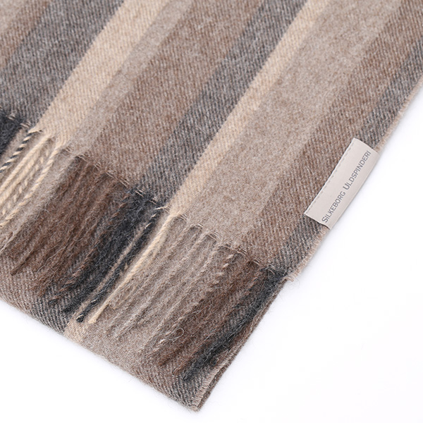  ストール マフラー ベビーアルパカ 100％ 北欧 ブランド メンズ レディース ブラウン 茶 茶色 彼氏 彼女 プレゼント 高級 ギフト ウール 厚手 チェック 柄 無地 シンプル Silkeborg Plaids(シルケボープレード)