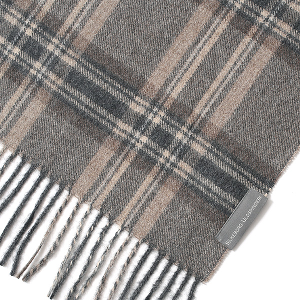  ストール マフラー ベビーアルパカ 100％ 北欧 ブランド メンズ レディース グレー グレイ 灰色 彼氏 彼女 プレゼント 高級 ギフト ウール 厚手 チェック 柄 無地 シンプル Silkeborg Plaids(シルケボープレード)