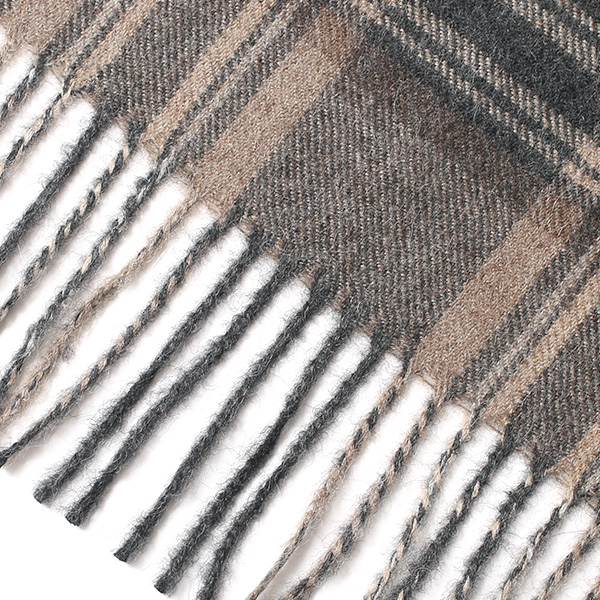  ストール マフラー ベビーアルパカ 100％ 北欧 ブランド メンズ レディース グレー グレイ 灰色 彼氏 彼女 プレゼント 高級 ギフト ウール 厚手 チェック 柄 無地 シンプル Silkeborg Plaids(シルケボープレード)