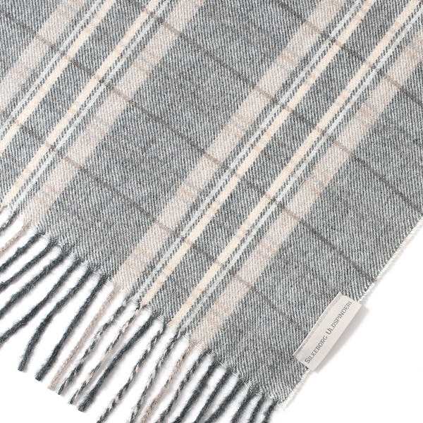  ストール マフラー ベビーアルパカ 100％ 北欧 ブランド メンズ レディース グレー グレイ 灰色 彼氏 彼女 プレゼント 高級 ギフト ウール 厚手 チェック 柄 無地 シンプル Silkeborg Plaids(シルケボープレード)