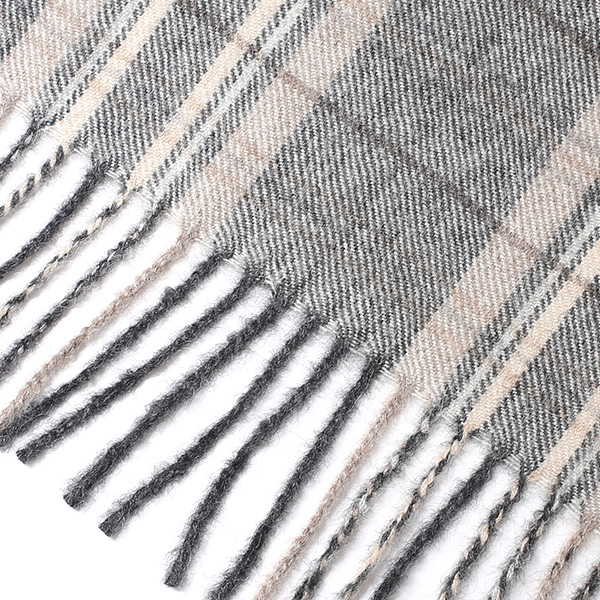  ストール マフラー ベビーアルパカ 100％ 北欧 ブランド メンズ レディース グレー グレイ 灰色 彼氏 彼女 プレゼント 高級 ギフト ウール 厚手 チェック 柄 無地 シンプル Silkeborg Plaids(シルケボープレード)