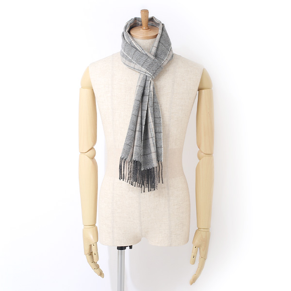  ストール マフラー ベビーアルパカ 100％ 北欧 ブランド メンズ レディース グレー グレイ 灰色 彼氏 彼女 プレゼント 高級 ギフト ウール 厚手 チェック 柄 無地 シンプル Silkeborg Plaids(シルケボープレード)