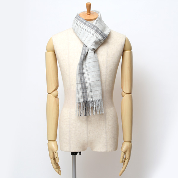  ストール マフラー ベビーアルパカ 100％ 北欧 ブランド メンズ レディース グレー グレイ 灰色 彼氏 彼女 プレゼント 高級 ギフト ウール 厚手 チェック 柄 無地 シンプル Silkeborg Plaids(シルケボープレード)