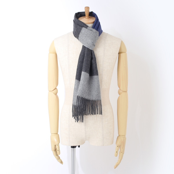 ストール マフラー ベビーアルパカ 100% 北欧 ブランド メンズ レディース ブルー ネイビー 青色 彼氏 彼女 プレゼント 高級 ギフト ウール 厚手 チェック 柄 無地 シンプル Silkeborg Plaids(シルケボープレード)