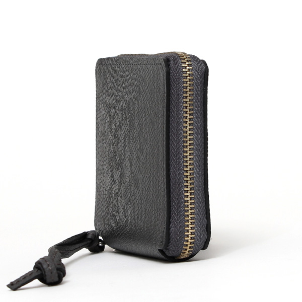 【SOPO】 フランス製高級レザー ミニ財布 二つ折り 本革 薄い ラウンドファスナー 小さい 財布 ブランド ダークグレー グレー グレイ 灰色 メンズ レディース ユニセックス 小銭入れあり 小型 ファスナー 薄型 おしゃれ プレゼント 革 レザー ソポ SO36