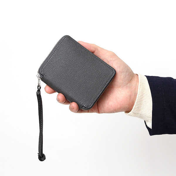 【SOPO】 フランス製高級レザー ミニ財布 二つ折り 本革 薄い ラウンドファスナー 小さい 財布 ブランド ダークグレー グレー グレイ 灰色 メンズ レディース ユニセックス 小銭入れあり 小型 ファスナー 薄型 おしゃれ プレゼント 革 レザー ソポ SO36