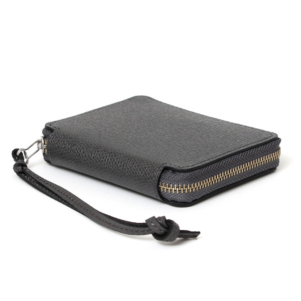 【SOPO】 フランス製高級レザー ミニ財布 二つ折り 本革 薄い ラウンドファスナー 小さい 財布 ブランド ダークグレー グレー グレイ 灰色 メンズ レディース ユニセックス 小銭入れあり 小型 ファスナー 薄型 おしゃれ プレゼント 革 レザー ソポ SO36