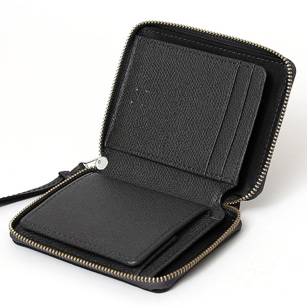 【SOPO】 フランス製高級レザー ミニ財布 二つ折り 本革 薄い ラウンドファスナー 小さい 財布 ブランド ダークグレー グレー グレイ 灰色 メンズ レディース ユニセックス 小銭入れあり 小型 ファスナー 薄型 おしゃれ プレゼント 革 レザー ソポ SO36