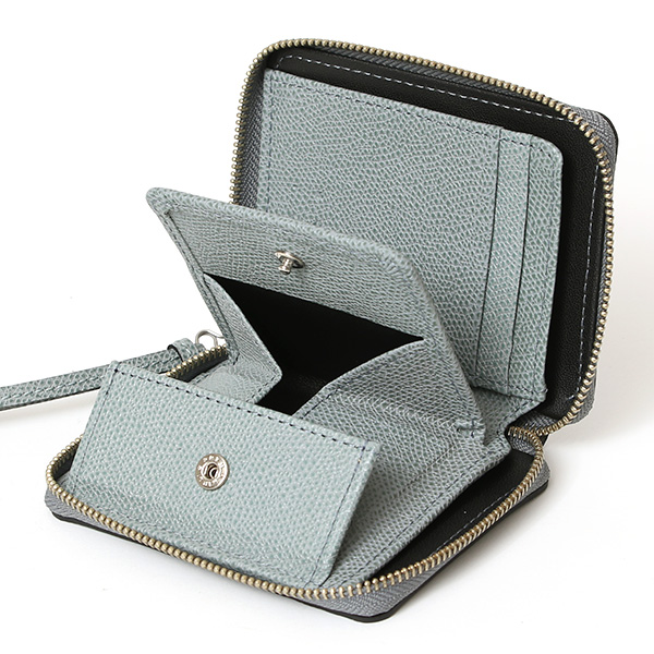  【SOPO】 フランス製高級レザー ミニ財布 二つ折り 本革 薄い ラウンドファスナー 小さい 財布 ブランド ブルー ネイビー 青色 メンズ レディース ユニセックス 小銭入れあり 小型 ファスナー 薄型 おしゃれ プレゼント 革 レザー ソポ SO36