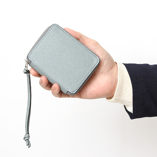  【SOPO】 フランス製高級レザー ミニ財布 二つ折り 本革 薄い ラウンドファスナー 小さい 財布 ブランド ブルー ネイビー 青色 メンズ レディース ユニセックス 小銭入れあり 小型 ファスナー 薄型 おしゃれ プレゼント 革 レザー ソポ SO36