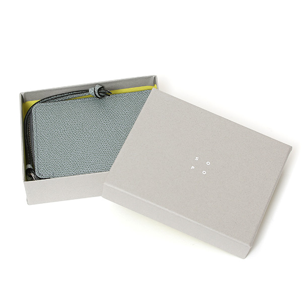  【SOPO】 フランス製高級レザー ミニ財布 二つ折り 本革 薄い ラウンドファスナー 小さい 財布 ブランド ブルー ネイビー 青色 メンズ レディース ユニセックス 小銭入れあり 小型 ファスナー 薄型 おしゃれ プレゼント 革 レザー ソポ SO36