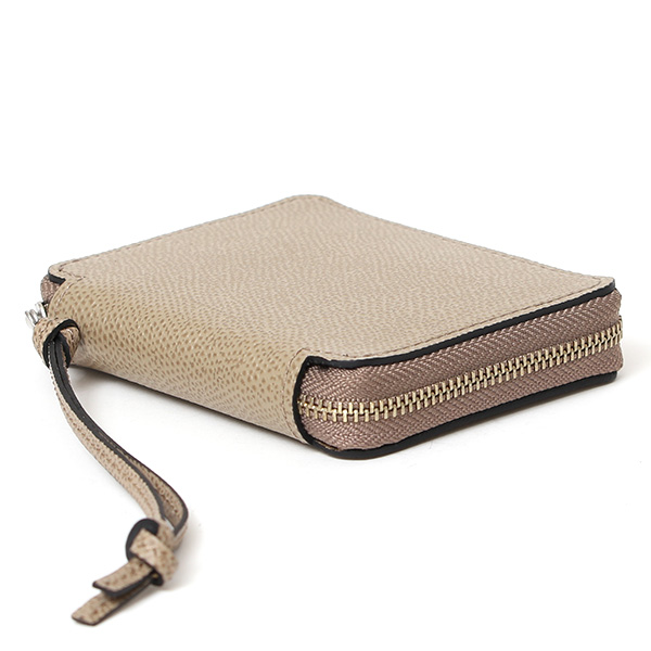  【SOPO】 フランス製高級レザー ミニ財布 二つ折り 本革 薄い ラウンドファスナー 小さい 財布 ブランド ベージュ 肌色 メンズ レディース ユニセックス 小銭入れあり 小型 ファスナー 薄型 おしゃれ プレゼント 革 レザー ソポ SO36