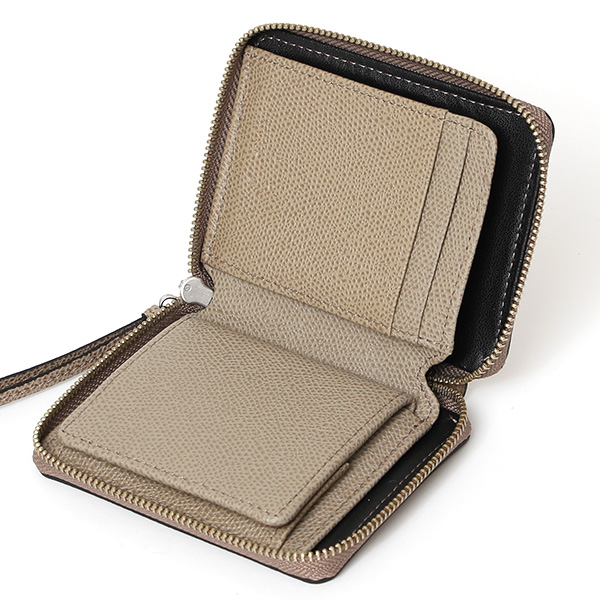  【SOPO】 フランス製高級レザー ミニ財布 二つ折り 本革 薄い ラウンドファスナー 小さい 財布 ブランド ベージュ 肌色 メンズ レディース ユニセックス 小銭入れあり 小型 ファスナー 薄型 おしゃれ プレゼント 革 レザー ソポ SO36