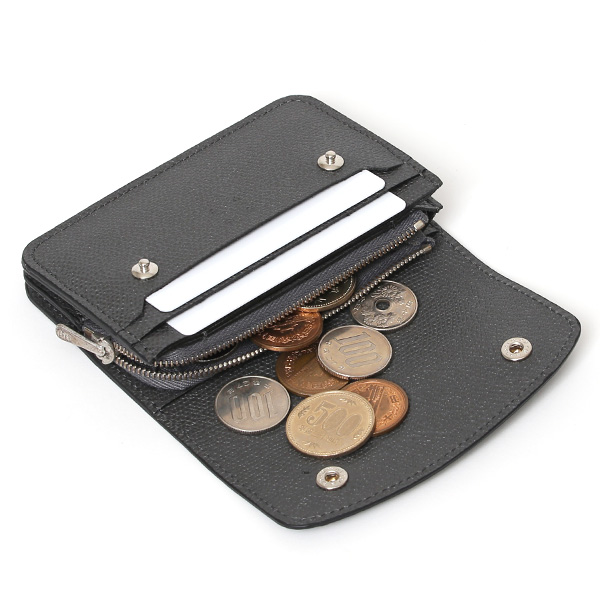  【SOPO】 フランス製高級レザー ミニ財布 本革 薄い 小さい 財布 トラッカーウォレット ブランド ダークグレー グレー グレイ 灰色 メンズ レディース ユニセックス 小型 コンパクト 薄型 さいふ おしゃれ プレゼント 日本製 革 レザー ソポ SO58