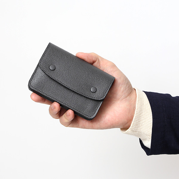  【SOPO】 フランス製高級レザー ミニ財布 本革 薄い 小さい 財布 トラッカーウォレット ブランド ダークグレー グレー グレイ 灰色 メンズ レディース ユニセックス 小型 コンパクト 薄型 さいふ おしゃれ プレゼント 日本製 革 レザー ソポ SO58