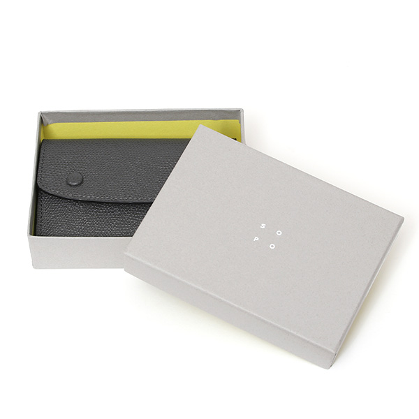  【SOPO】 フランス製高級レザー ミニ財布 本革 薄い 小さい 財布 トラッカーウォレット ブランド ダークグレー グレー グレイ 灰色 メンズ レディース ユニセックス 小型 コンパクト 薄型 さいふ おしゃれ プレゼント 日本製 革 レザー ソポ SO58