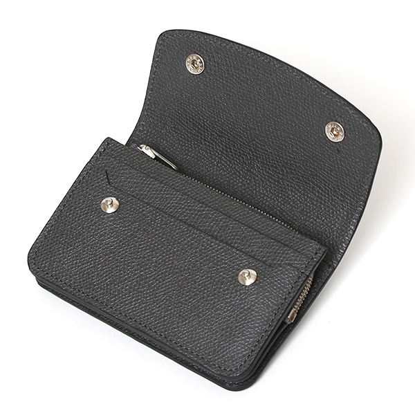  【SOPO】 フランス製高級レザー ミニ財布 本革 薄い 小さい 財布 トラッカーウォレット ブランド ダークグレー グレー グレイ 灰色 メンズ レディース ユニセックス 小型 コンパクト 薄型 さいふ おしゃれ プレゼント 日本製 革 レザー ソポ SO58