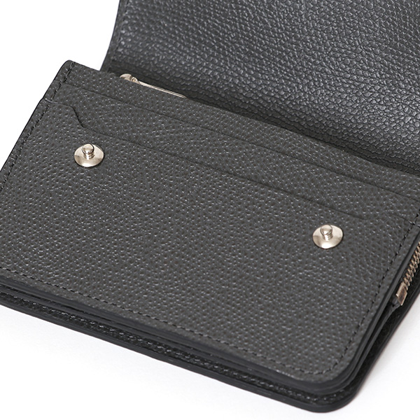  【SOPO】 フランス製高級レザー ミニ財布 本革 薄い 小さい 財布 トラッカーウォレット ブランド ダークグレー グレー グレイ 灰色 メンズ レディース ユニセックス 小型 コンパクト 薄型 さいふ おしゃれ プレゼント 日本製 革 レザー ソポ SO58