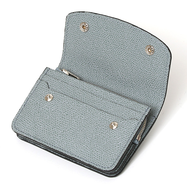  【SOPO】 フランス製高級レザー ミニ財布 本革 薄い 小さい 財布 トラッカーウォレット ブランド ブルー ネイビー 青色 メンズ レディース ユニセックス 小型 コンパクト 薄型 さいふ おしゃれ プレゼント 日本製 革 レザー ソポ SO58