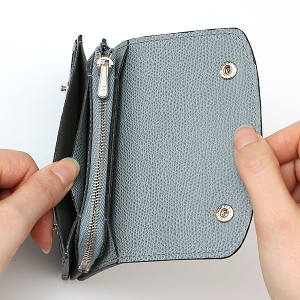  【SOPO】 フランス製高級レザー ミニ財布 本革 薄い 小さい 財布 トラッカーウォレット ブランド ブルー ネイビー 青色 メンズ レディース ユニセックス 小型 コンパクト 薄型 さいふ おしゃれ プレゼント 日本製 革 レザー ソポ SO58