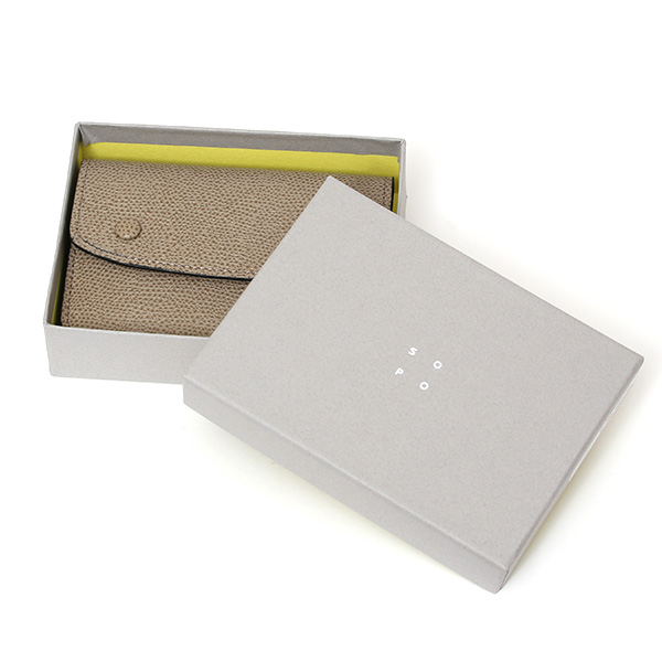  【SOPO】 フランス製高級レザー ミニ財布 本革 薄い 小さい 財布 トラッカーウォレット ブランド ベージュ 肌色 メンズ レディース ユニセックス 小型 コンパクト 薄型 さいふ おしゃれ プレゼント 日本製 革 レザー ソポ SO58