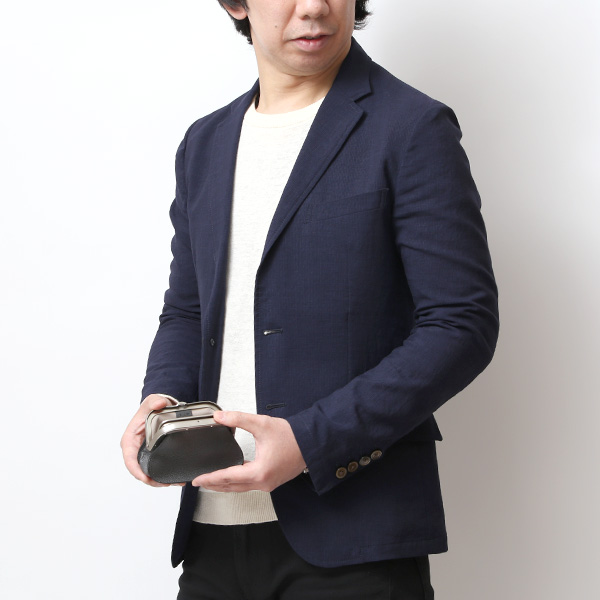  【SOPO】 フランス製高級レザー がま口 ミニ財布 カード収納 お札二つ折り可 本革 小銭入れ 財布 ブランド ダークグレー グレー グレイ 灰色 メンズ レディース ユニセックス コインケース おしゃれ プレゼント 革 レザー 国産 日本製 ソポ SO53