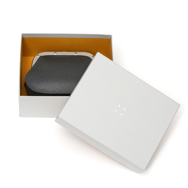  【SOPO】 フランス製高級レザー がま口 ミニ財布 カード収納 お札二つ折り可 本革 小銭入れ 財布 ブランド ダークグレー グレー グレイ 灰色 メンズ レディース ユニセックス コインケース おしゃれ プレゼント 革 レザー 国産 日本製 ソポ SO53