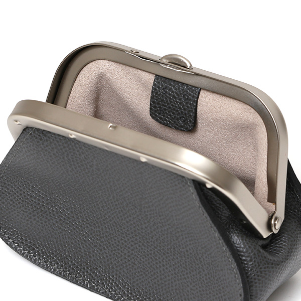  【SOPO】 フランス製高級レザー がま口 ミニ財布 カード収納 お札二つ折り可 本革 小銭入れ 財布 ブランド ダークグレー グレー グレイ 灰色 メンズ レディース ユニセックス コインケース おしゃれ プレゼント 革 レザー 国産 日本製 ソポ SO53