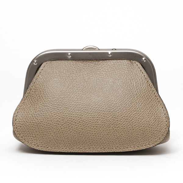  【SOPO】 フランス製高級レザー がま口 ミニ財布 カード収納 お札二つ折り可 本革 小銭入れ 財布 ブランド ベージュ 肌色 メンズ レディース ユニセックス コインケース おしゃれ プレゼント 革 レザー 国産 日本製 ソポ SO53