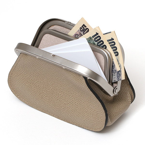  【SOPO】 フランス製高級レザー がま口 ミニ財布 カード収納 お札二つ折り可 本革 小銭入れ 財布 ブランド ベージュ 肌色 メンズ レディース ユニセックス コインケース おしゃれ プレゼント 革 レザー 国産 日本製 ソポ SO53