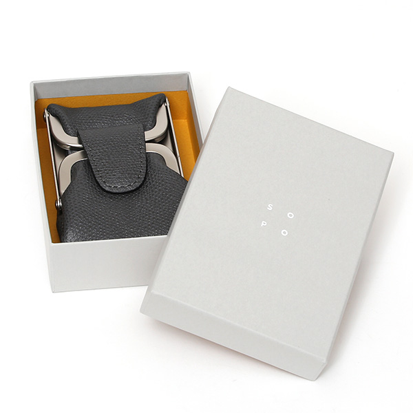  【SOPO】 フランス製高級レザー コインケース 本革 小銭入れ ミニ財布 小さい 財布 ブランド ダークグレー グレー グレイ 灰色 メンズ レディース ユニセックス 小型 アクセサリー入れ 小物入れ 薄型 おしゃれ 日本製 プレゼント 革 レザー ソポ SO51