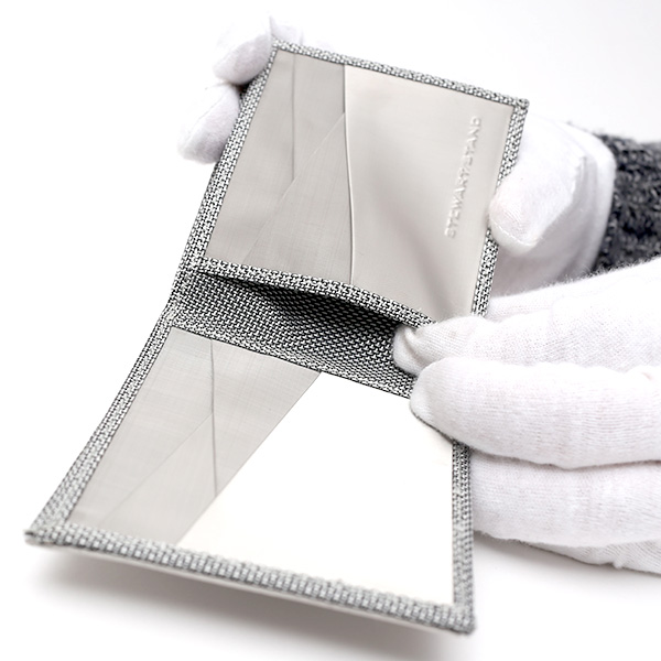  二つ折り財布 メンズ スキミング防止 小銭入れなし おしゃれ シルバー 銀色 スチュワート・スタンド(STEWART/STAND)