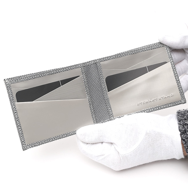  二つ折り財布 メンズ スキミング防止 小銭入れなし おしゃれ シルバー 銀色 スチュワート・スタンド(STEWART/STAND)