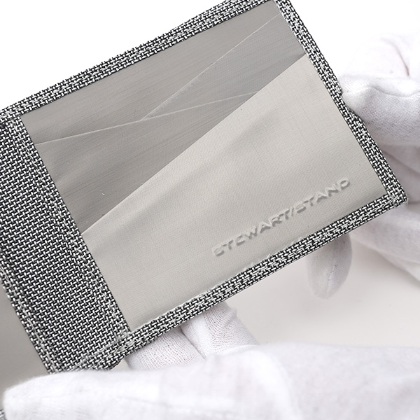  二つ折り財布 メンズ スキミング防止 小銭入れなし おしゃれ シルバー 銀色 スチュワート・スタンド(STEWART/STAND)