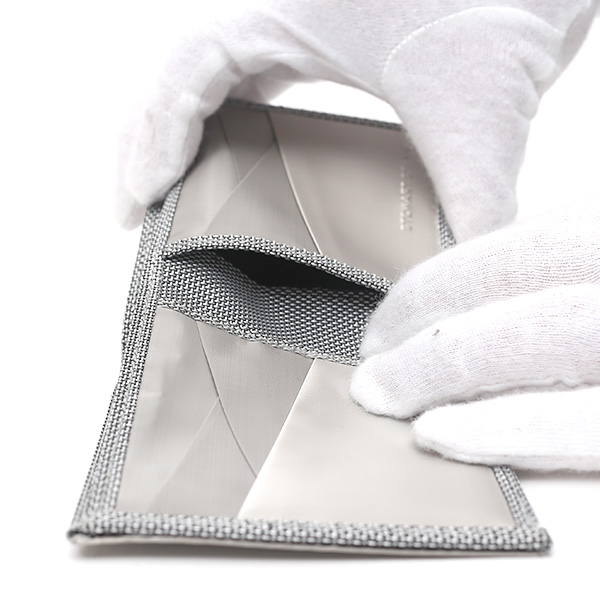  二つ折り財布 メンズ スキミング防止 小銭入れなし おしゃれ シルバー 銀色 スチュワート・スタンド(STEWART/STAND)