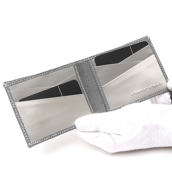  二つ折り財布 メンズ スキミング防止 小銭入れなし おしゃれ シルバー 銀色 スチュワート・スタンド(STEWART/STAND)