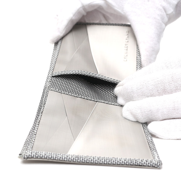  二つ折り財布 メンズ スキミング防止 小銭入れなし おしゃれ シルバー 銀色 スチュワート・スタンド(STEWART/STAND)