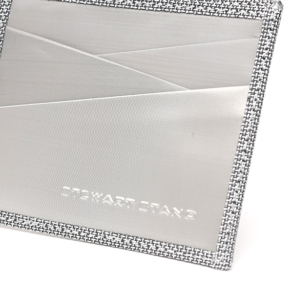  二つ折り財布 メンズ スキミング防止 小銭入れなし おしゃれ シルバー 銀色 スチュワート・スタンド(STEWART/STAND)