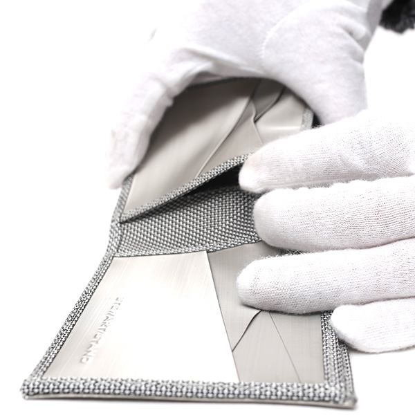  二つ折り財布 メンズ スキミング防止 小銭入れなし おしゃれ シルバー 銀色 スチュワート・スタンド(STEWART/STAND)