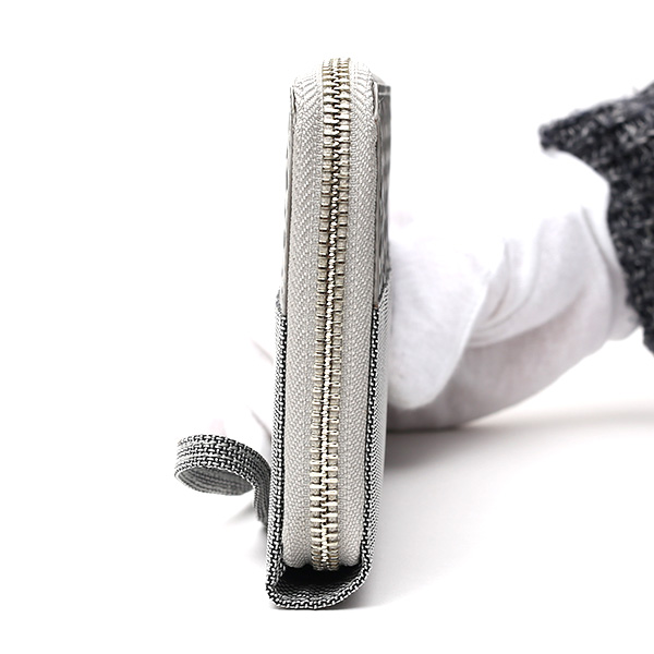  長財布 ラウンドファスナー スキミング防止 メンズ レディース ラウンドジップ シルバー 銀色 スチュワート・スタンド(STEWART/STAND)