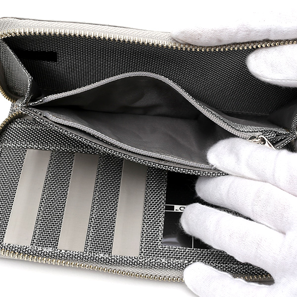  長財布 ラウンドファスナー スキミング防止 メンズ レディース ラウンドジップ シルバー 銀色 スチュワート・スタンド(STEWART/STAND)