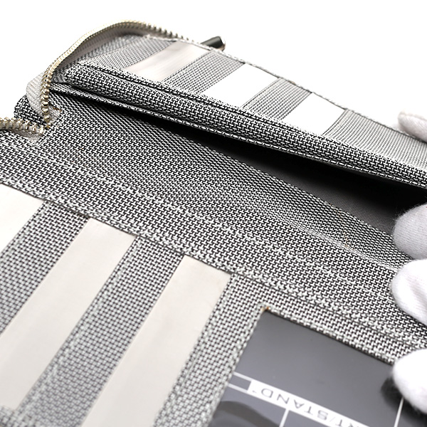  長財布 ラウンドファスナー スキミング防止 メンズ レディース ラウンドジップ シルバー 銀色 スチュワート・スタンド(STEWART/STAND)