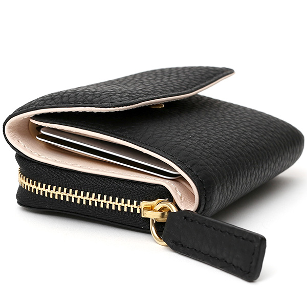  二つ折り レザー 本革 財布 メンズ レディース ブラック 黒 黒色 小銭入れ 日本製 ブランド 皮 サイフ StitchandSew(スティッチアンドソー)