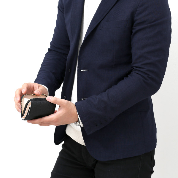  二つ折り レザー 本革 財布 メンズ レディース ブラック 黒 黒色 小銭入れ 日本製 ブランド 皮 サイフ StitchandSew(スティッチアンドソー)