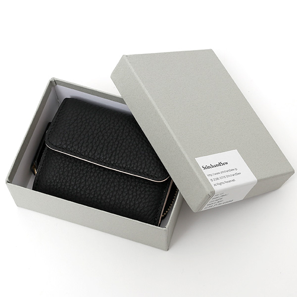  二つ折り レザー 本革 財布 メンズ レディース ブラック 黒 黒色 小銭入れ 日本製 ブランド 皮 サイフ StitchandSew(スティッチアンドソー)