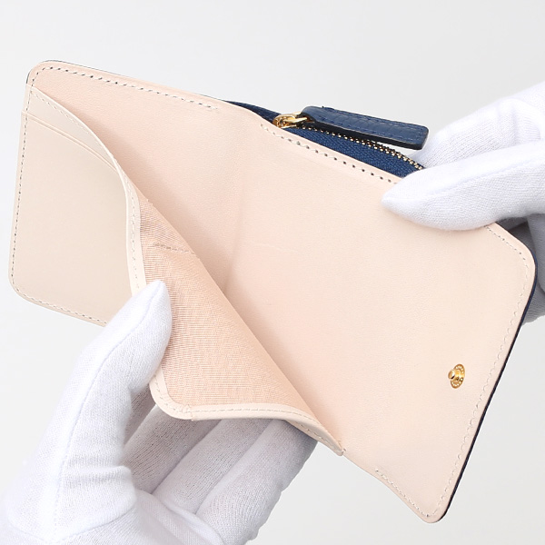  二つ折り レザー 本革 財布 メンズ レディース ブルー ネイビー 青色 小銭入れ 日本製 ブランド 皮 サイフ StitchandSew(スティッチアンドソー)